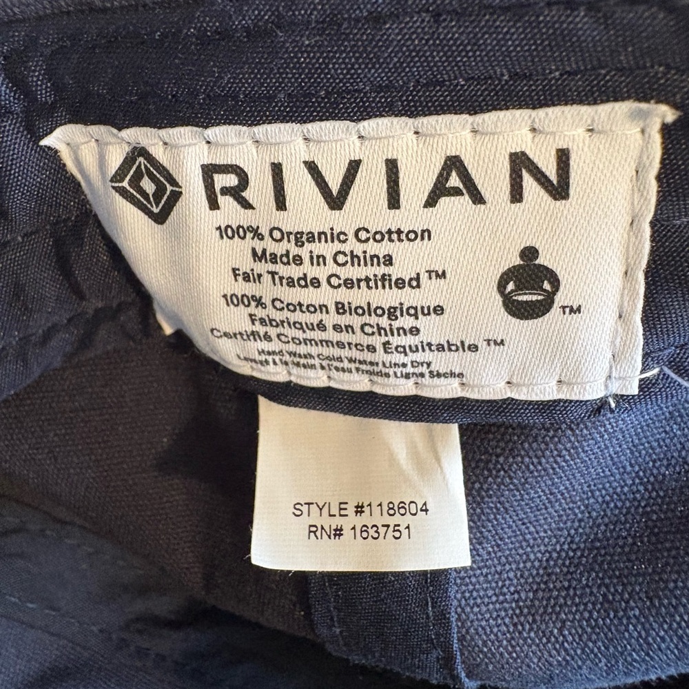 Rivian Hat Organic Cotton Blue Adjustable Embroidered Logo Outdoors New NWT - Picture 5 of 5
